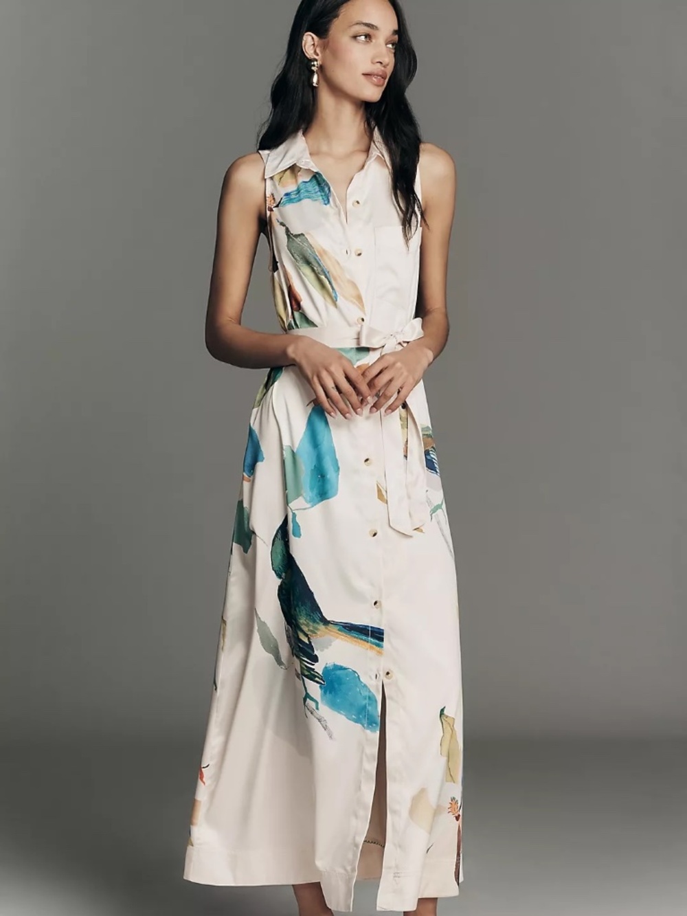 Maeve Anthropologie Mona Maxi Shirtdress By Raven Roxanne Size XL NWT